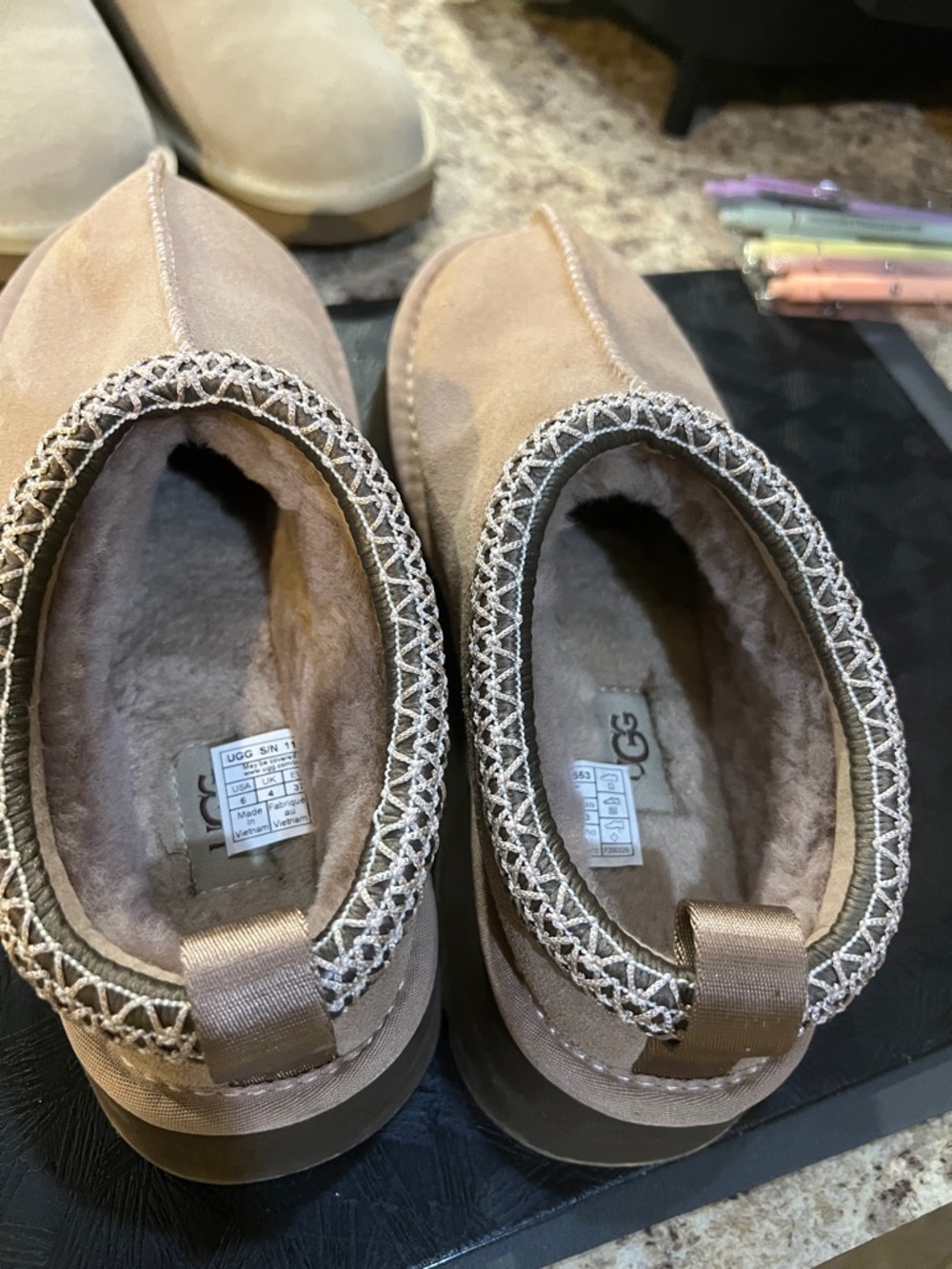 UGG Women's Slip-On Suede Clogs in Light Taupe - Picture 2 of 7